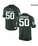 Women's Michigan State Spartans NCAA #50 Sean Harrington Green Authentic Nike Stitched College Football Jersey MP32S65BI